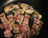 ＼豆乳味噌／牡蠣とれん草のスープパスタ作り方2写真