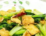 簡単：小松菜と油揚げの炒め物作り方3写真