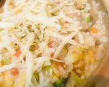 こま切り野菜のチーズかけ雑炊作り方3写真