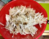 白菜・海老・キノコのかき玉中華スープ作り方1写真
