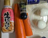 ゆで人参とゆで卵&削り節で簡単健康朝食作り方1写真