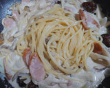 激うま♬三種のきのこと甘栗クリームパスタ作り方4写真