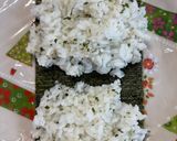 おにぎらず　焼肉と　大葉ごまごはん作り方3写真