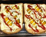 簡単時短ランチ☆かぼちゃ玉ねぎの彩り野菜トースト作り方7写真