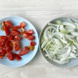 カレー味で格上げ♪夏野菜の焼きそば作り方2写真