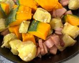 かぼちゃとさつま芋の秋づくし ワンパンクック作り方2写真