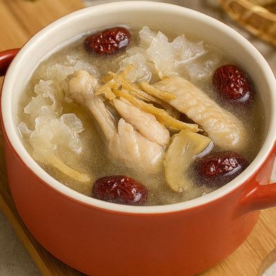 玉竹と白木耳の養生スープ|鶏手羽元となつめ:工程4