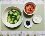 ヘルシー簡単今日の夕飯胡瓜キムチ和え副菜作り方1写真