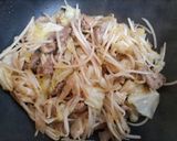 節約簡単夕飯豚こまもやしキャベツポン酢炒め肉料理作り方7写真