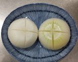 新玉ねぎの肉みそかけ作り方4写真