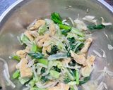 今日の副菜！小松菜ともやし油揚げの辛子和え作り方6写真