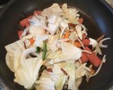 スパムとカット野菜の焼きうどん作り方5写真