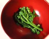 美味★一人分★菜の花のクイック澄まし汁作り方1写真