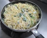 貧血予防に小松菜とあさりのクリームパスタ作り方6写真