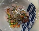 レンジ中華風梅トマトシーフード炒飯弁当作り方3写真