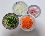 いつもの野菜で！簡単具沢山コーンスープ作り方1写真