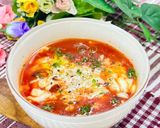 簡単✨とろけるチーズの卵トマトスープ🍅🍲作り方4写真