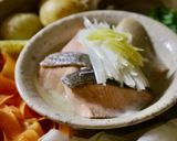 簡単♪せいろ1つ♪ 鮭のねぎ蒸し作り方4写真