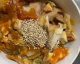 お一人様野菜たっぷりバーベキュー味親子丼作り方21写真