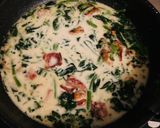 ＼豆乳味噌／牡蠣とれん草のスープパスタ作り方6写真