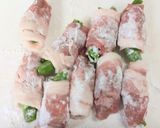 減塩　豚とスナップエンドウの巻き焼き作り方3写真