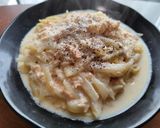 簡単!鮭ほぐしと玉ねぎのクリーミーパスタ作り方6写真