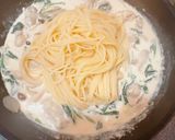 牡蠣のクリームパスタ　パリパリチーズ乗せ作り方7写真