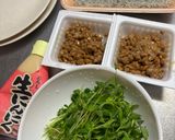 豆苗と納豆のパスタ作り方1写真