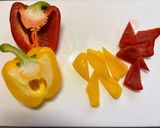 鶏肉と彩り野菜の炒め！おろしポンズかけ作り方1写真