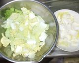 コーンスープ♪簡単白菜鶏ひき肉冷凍コーン作り方2写真