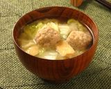 白菜と肉団子のみそ汁作り方4写真