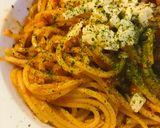 トマト缶で作るシンプルトマトソースパスタ作り方3写真