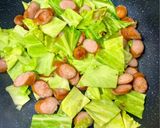 ウインナーとキャベツの回鍋肉丼作り方4写真