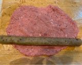 ゴボウのひき肉包み焼き、焼そばソースを使って作り方4写真