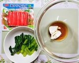 簡単ランチ！かにかま小松菜のクリチパスタ作り方1写真