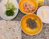 ツナ塩昆布レモンの冷やしバターうどん作り方1写真