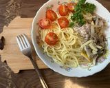 秋のレモン風味の秋刀魚パスタ作り方18写真