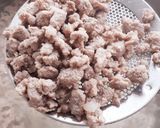 節約☆豚粗挽きひき肉とたまごのそぼろ丼作り方1写真