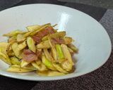 まこもだけとベーコンのオイスターいしる炒め作り方5写真