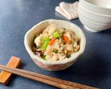 出汁入り味噌で、小松菜の味噌炊き込みご飯作り方10写真