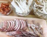 きのことイカのガーリック炒め作り方1写真