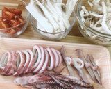 きのことイカのガーリック炒め作り方1写真