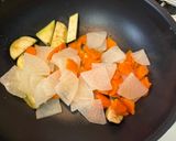 【簡単副菜】白だしできのこと茄子と大根の炒め煮作り方3写真