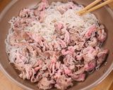行列の定食屋さんの🍚甘~い牛肉の🤭💕すき焼き炒め作り方6写真