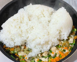 今日のまかないタクワン・ササミ・ネギ炒飯作り方4写真