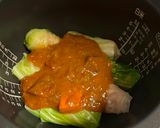 炊飯器で作るオクラ入りロールキャベツ作り方3写真