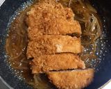 市販カツで時短！まだら卵のカツ丼作り方4写真