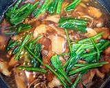 簡単夜食！湯葉きのこ法蓮草餡掛けうどん作り方4写真