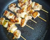フライパンで簡単！ねぎ塩にんにく焼き鳥！作り方5写真