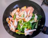 小松菜と豚バラ肉の旨塩炒め作り方5写真
